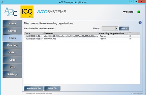 Screenshot of A2C Transport Application